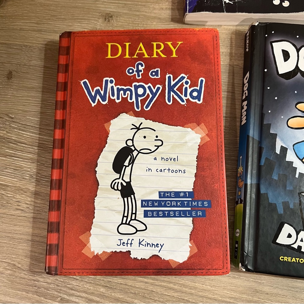 Boys Graphic Novel Book Lot Dog Man Wimpy Kid 5 Book Set Grades 3-6 - Picture 3 of 15